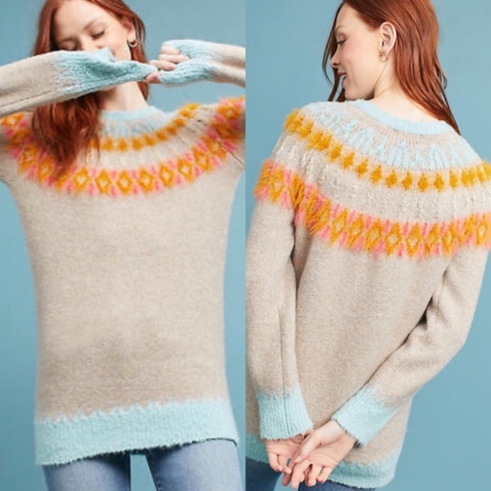 NWOT Anthropologie Fair Isle Tunic Sweater